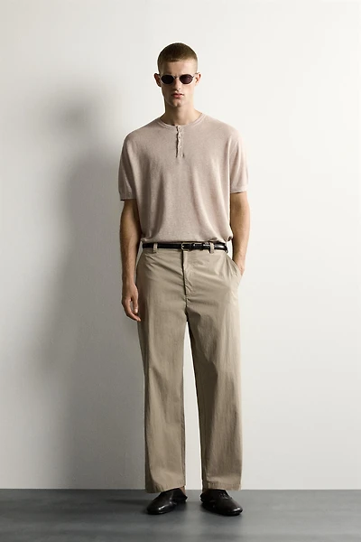 RELAXED FIT DARTED PANTS