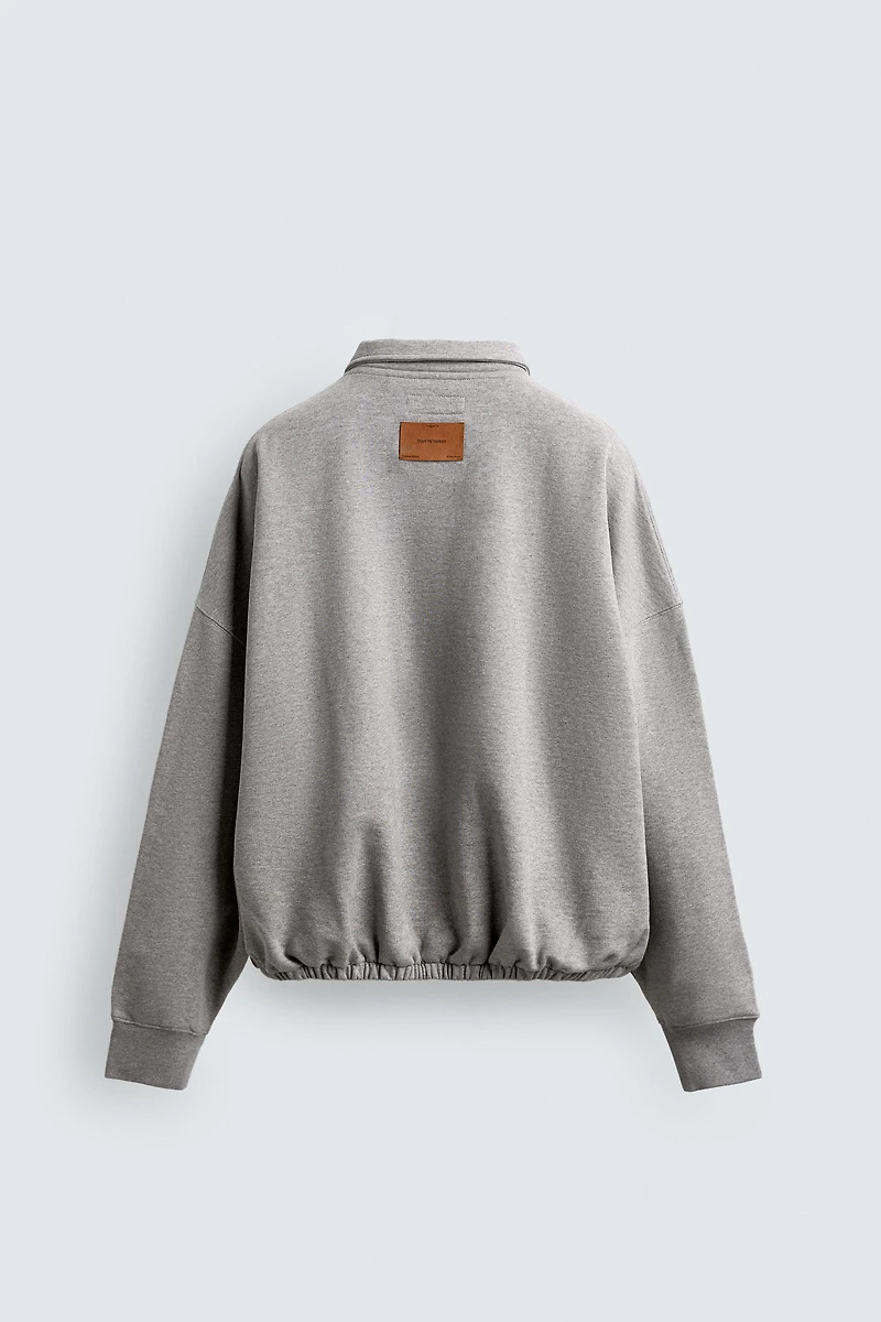 BOXY FIT POLO SWEATSHIRT