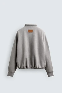 BOXY FIT POLO SWEATSHIRT