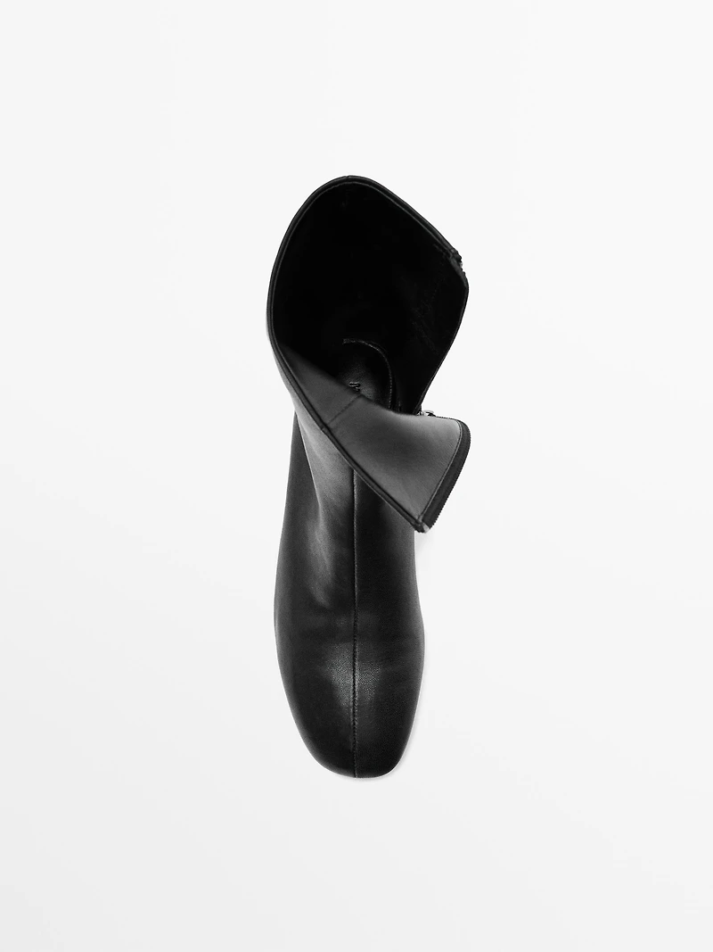 Leather heeled ankle boots