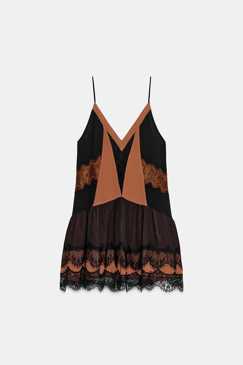 SHORT COMBINATION LACE DRESS