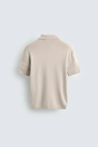 COTTON BLEND KNIT POLO SHIRT