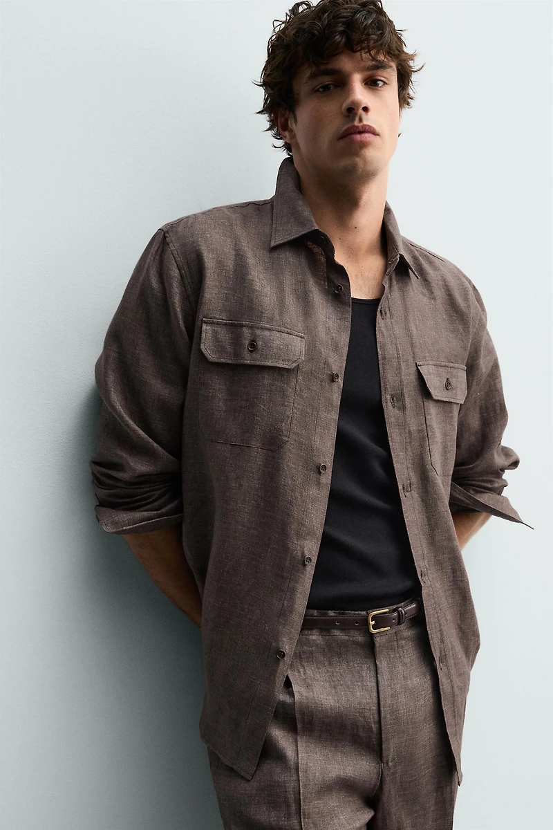 CHEMISE REGULAR FIT 100% LIN