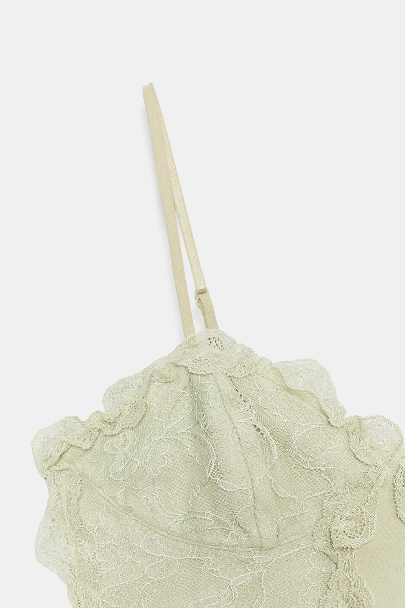 LACE COMBINATION CORSET TOP
