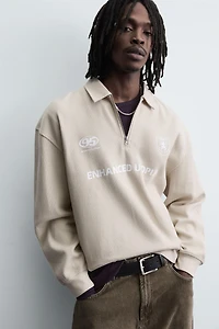 RIB KNIT TEXTURED POLO SHIRT