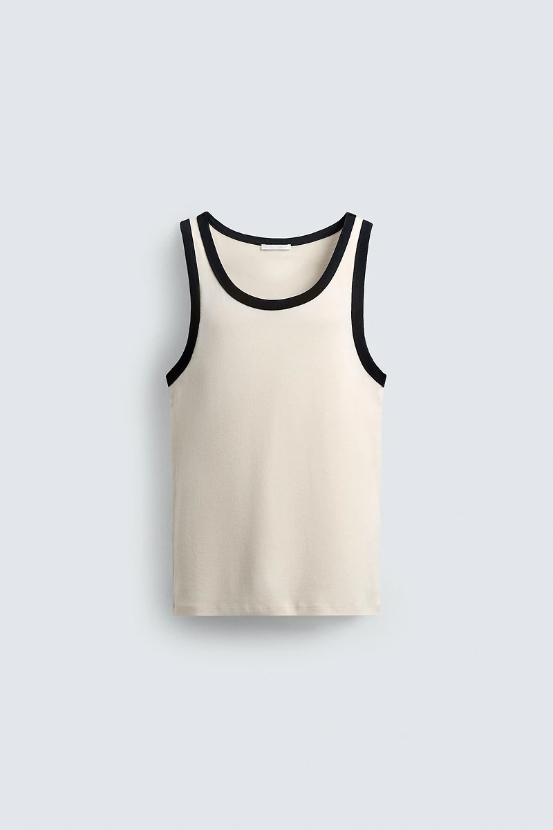 CONTRAST RIB TANK TOP
