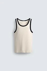 CONTRAST RIB TANK TOP