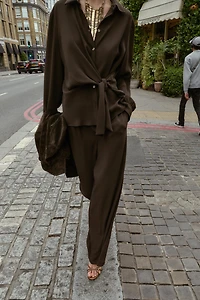 KNOTTED CREPE SHIRT