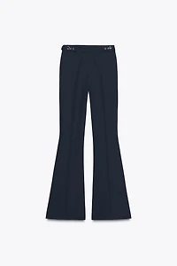 BUCKLED FLARE PANTS