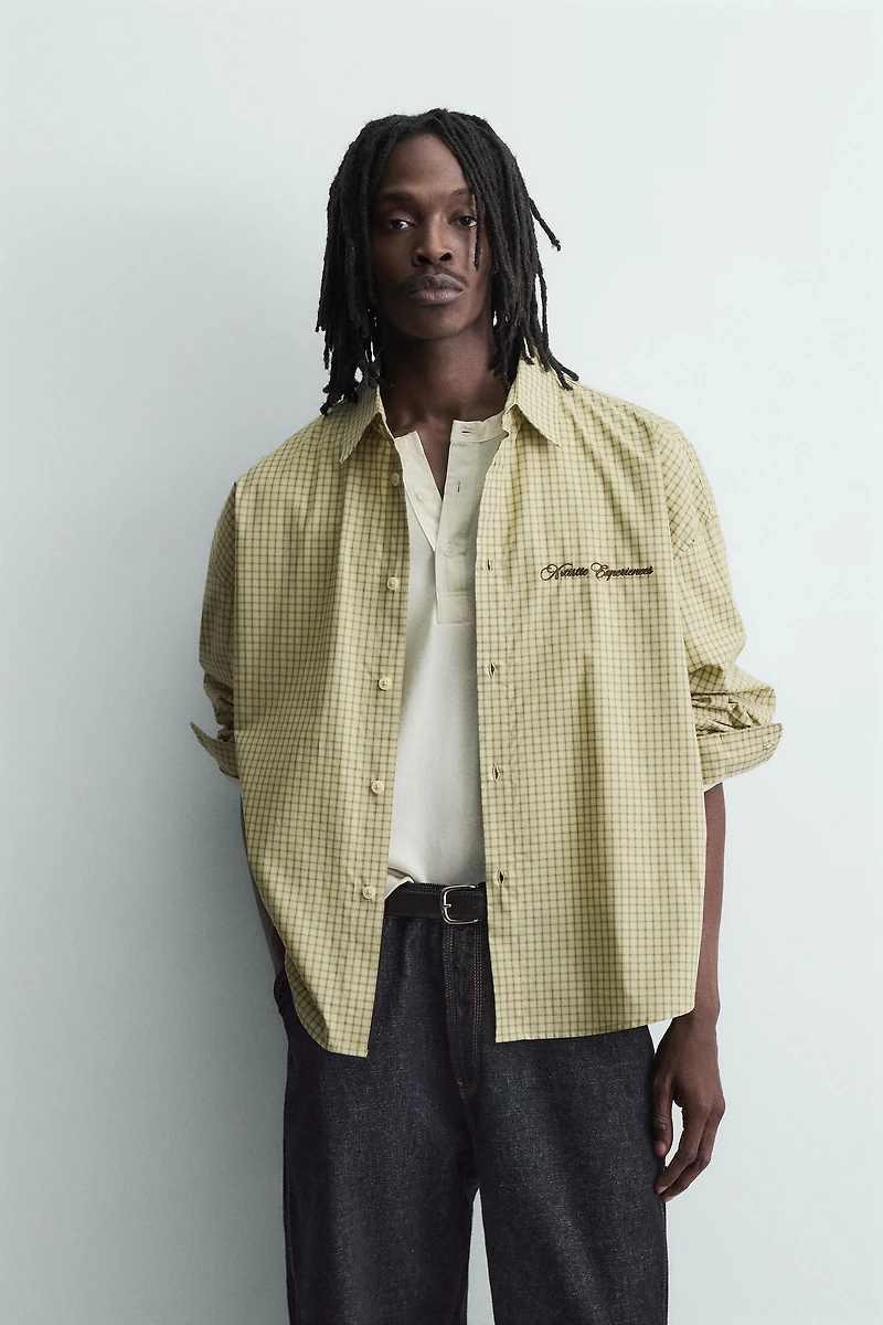 EMBROIDERED PLAID SHIRT
