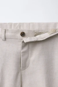 COTTON LINEN BLEND SUIT PANTS