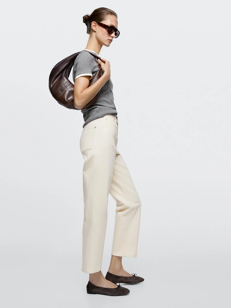 Mid-rise straight-leg jeans