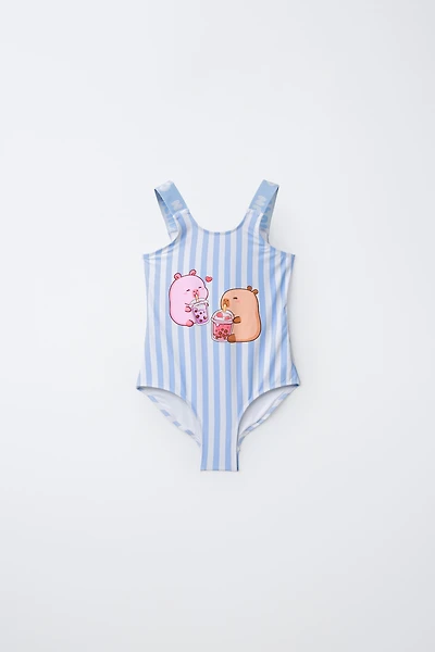 AGES 6-14 / STRIPED CAPYBARA CAPYFUN © SWIMSUIT