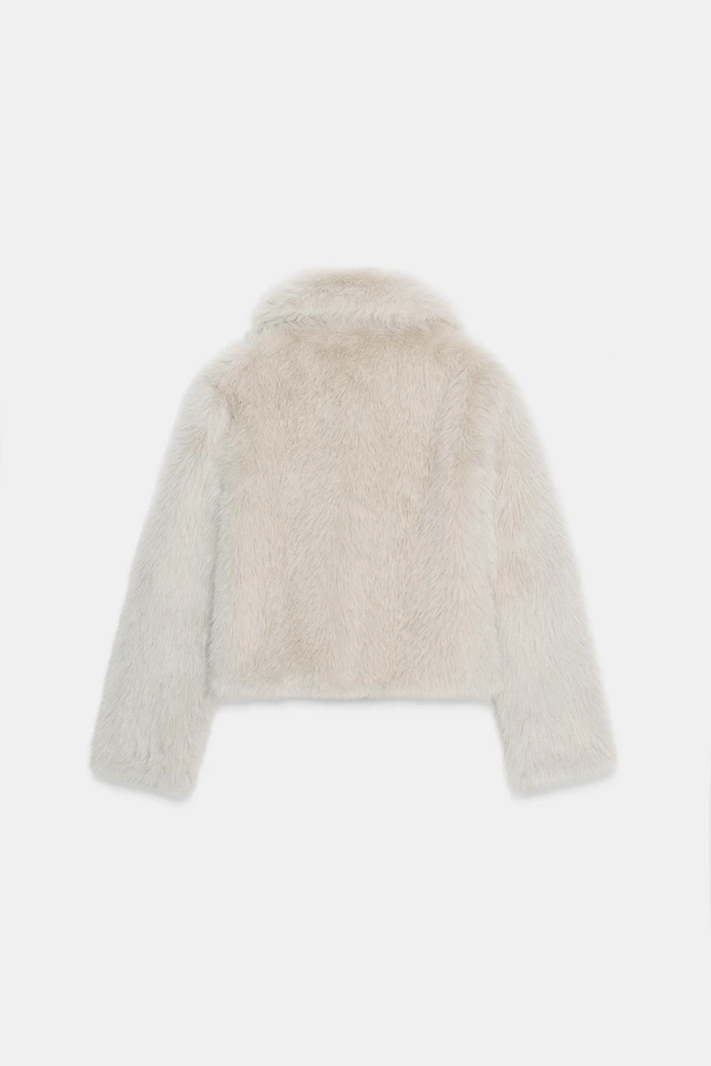 FAUX FUR ZIP-UP SHORT COAT