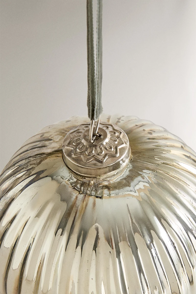 STRIPED BALL CHRISTMAS TREE ORNAMENT