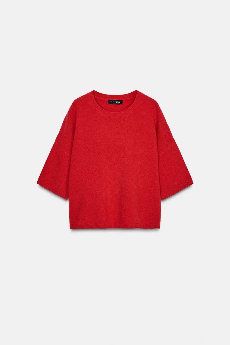 PULL 100 % LAINE OVERSIZE MANCHES COURTES