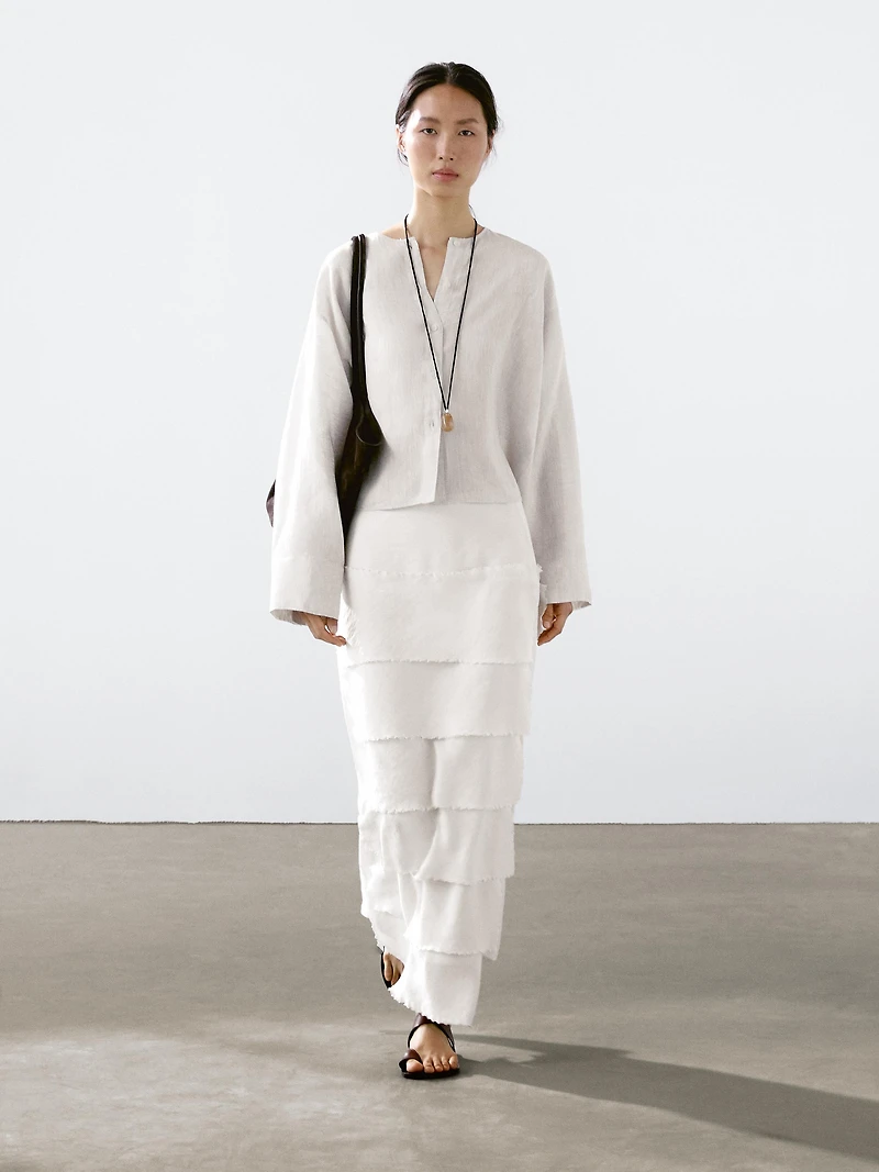 100% linen flowing shirt with buttons