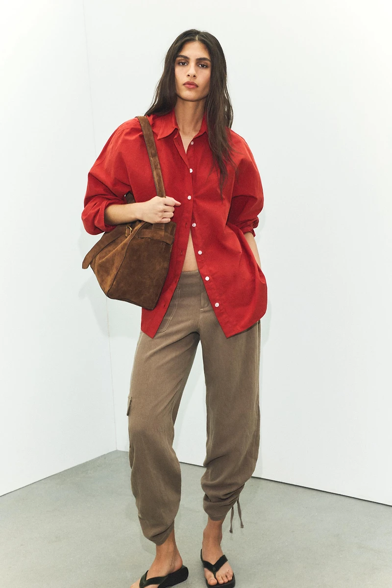 WASHED POPLIN OVERSIZED SHIRT