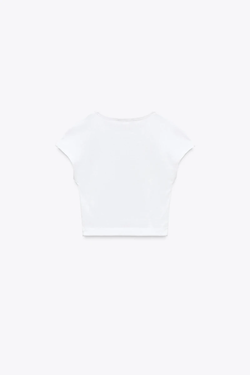 COTTON MODAL CROP T-SHIRT