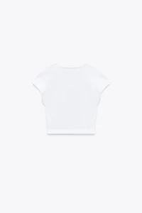 COTTON MODAL CROP T-SHIRT