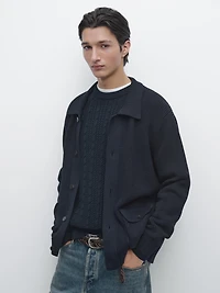 Cotton knit cardigan with pockets