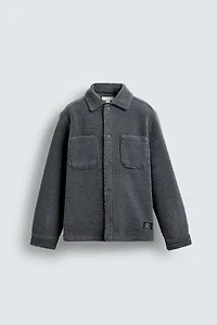 FAUX SHEARLING POCKET OVERSHIRT
