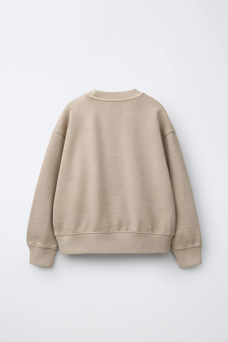 GARMENT DYED PLAIN SWEATSHIRT
