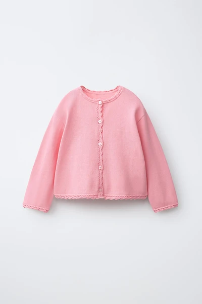 OPENWORK KNIT CARDIGAN