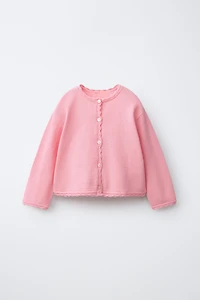 OPENWORK KNIT CARDIGAN