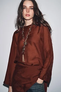 FLOWY BLOUSE WITH MULTI-POSITION SCARF ZW COLLECTION