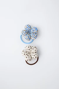 TWO-PACK OF PADDED FLOWER SCRUNCHIES