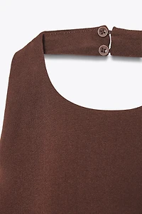 DRAPED HALTER DRESS