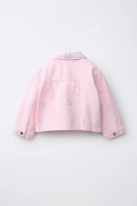 EMBROIDERED HEART TWILL JACKET