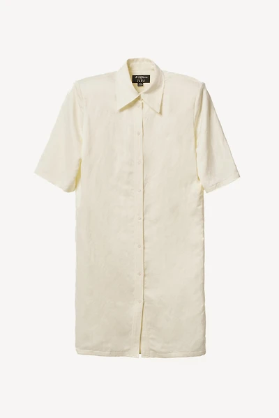 LINEN SHOULDER PAD SHIRT DRESS WILLY CHAVARRIA X ZARA