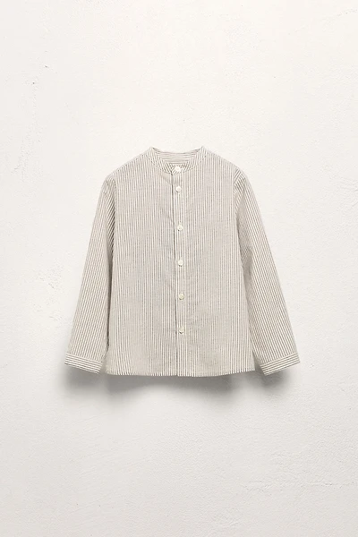 2-5 YEARS / STRIPED MANDARIN COLLAR SHIRT LIMITED EDITION