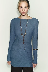 STRUCTURED DRAPED MINI DRESS