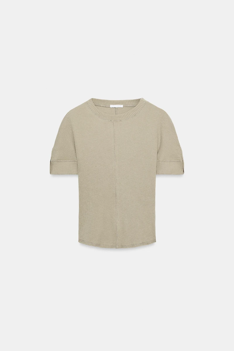 T-SHIRT EN COTON CÔTELÉ