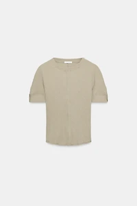 T-SHIRT EN COTON CÔTELÉ