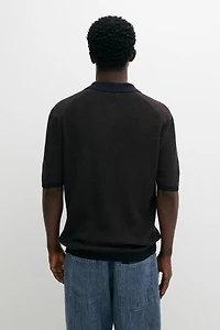 Pull polo en maille 100 % coton