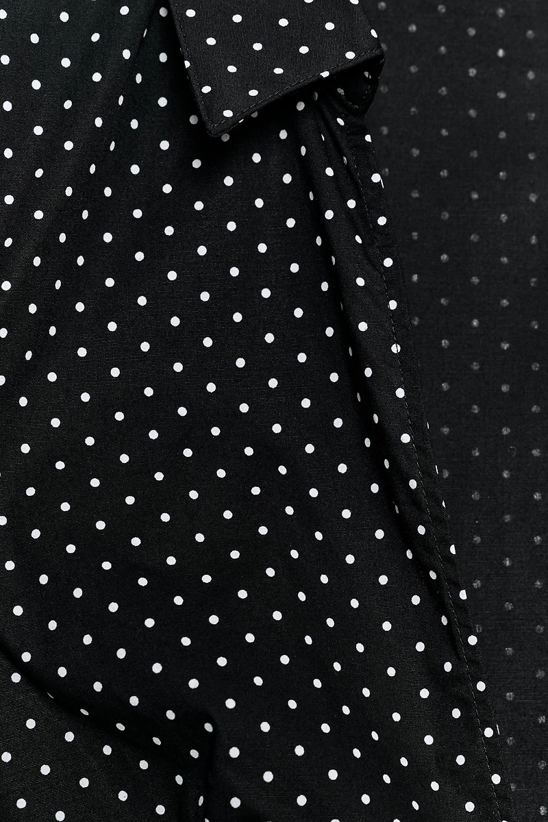 POLKA DOT CORSET-STYLE POPLIN SHIRT