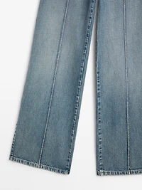 Mid-rise wide-leg jeans