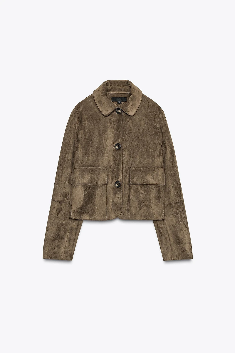 BLOUSON COURT EFFET DAIM