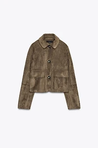 BLOUSON COURT EFFET DAIM