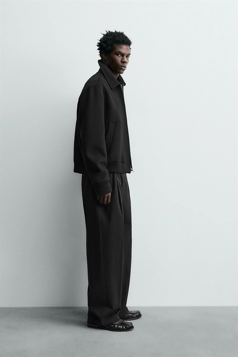 COTTON - VISCOSE PLEATED PANTS