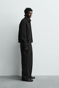 COTTON - VISCOSE PLEATED PANTS