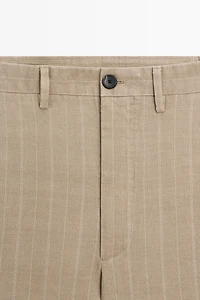 100% linen striped pants