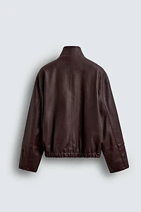 TEXTURED FAUX LEATHER JACKET