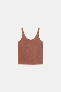 TOP EN MAILLE À BRETELLES