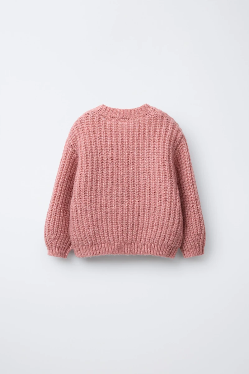 FLORAL EMBROIDERED WOOL KNIT SWEATER