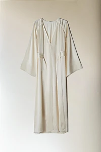 BEIGE SILK ROBE